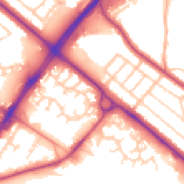 Daytime road noise heatmap for LA3 3SA