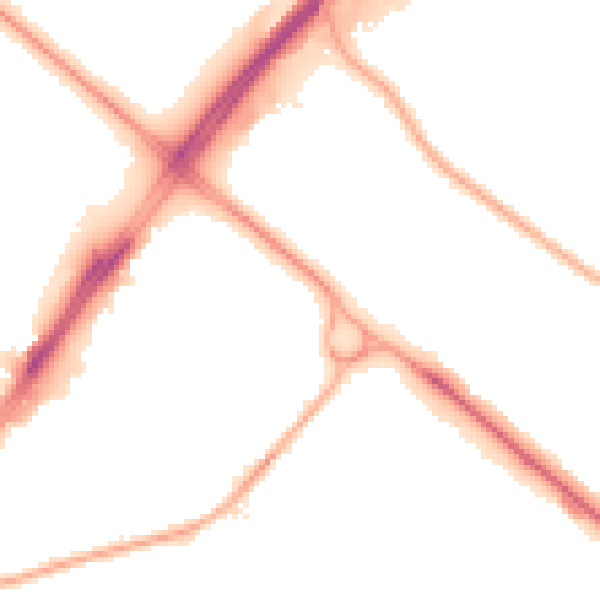 Night-time road noise heatmap for LA3 3SA