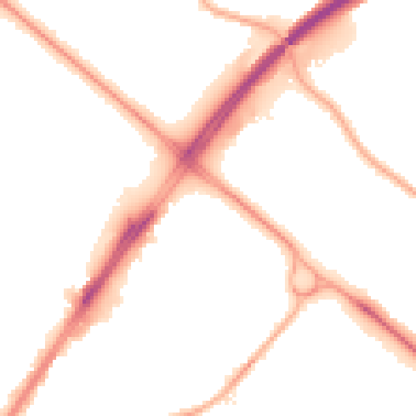 Night-time road noise heatmap for LA3 3SU