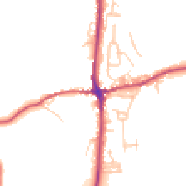 Daytime road noise heatmap for LA7 7AB
