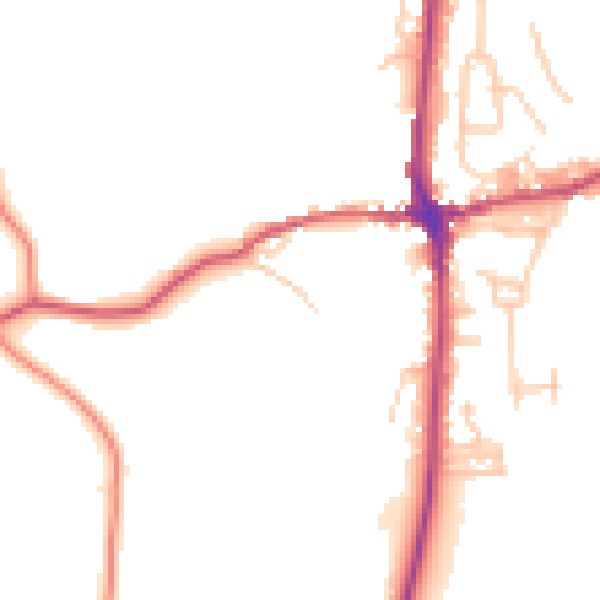 Daytime road noise heatmap for LA7 7AE