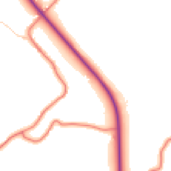 Daytime road noise heatmap for LA7 7BN