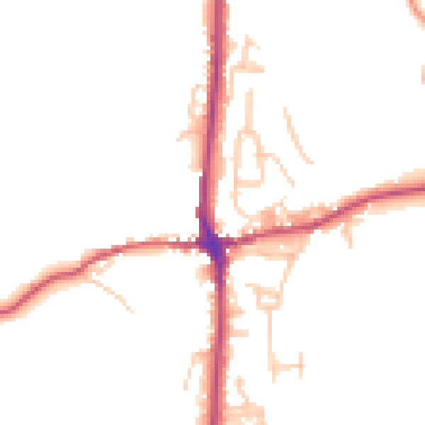 Daytime road noise heatmap for LA7 7BY