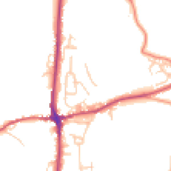 Daytime road noise heatmap for LA7 7DB