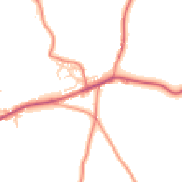 Daytime road noise heatmap for LA7 7DH