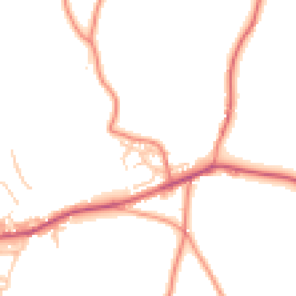 Daytime road noise heatmap for LA7 7DR