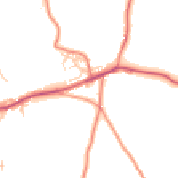 Daytime road noise heatmap for LA7 7DS