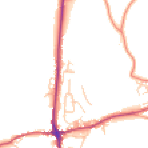 Daytime road noise heatmap for LA7 7DT