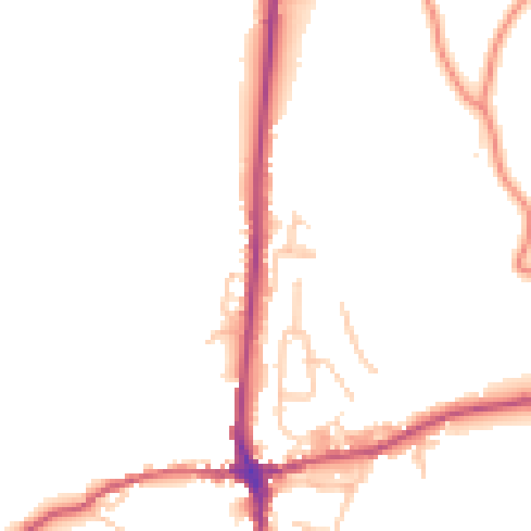 Daytime road noise heatmap for LA7 7DU