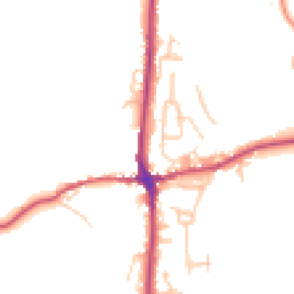 Daytime road noise heatmap for LA7 7DX