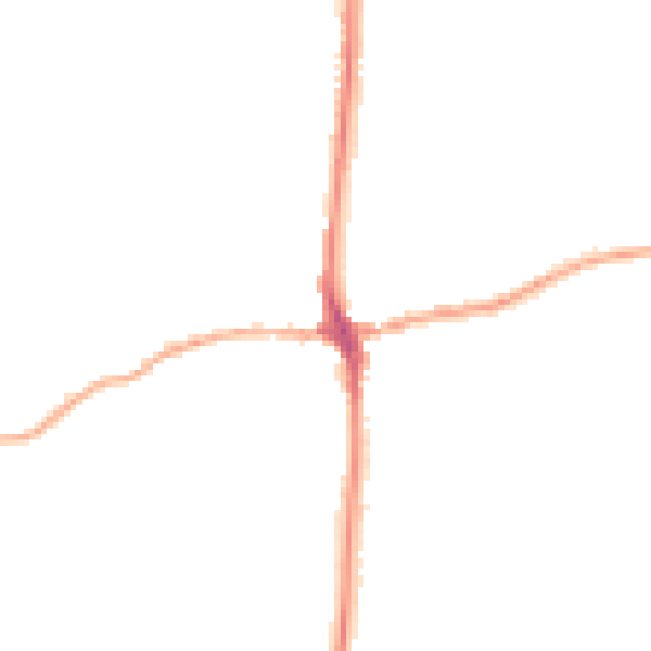 Night-time road noise heatmap for LA7 7FF