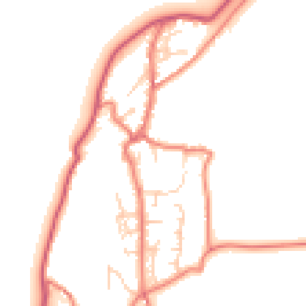 Daytime road noise heatmap for LA7 7HQ