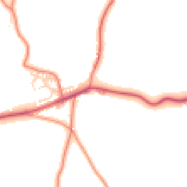Daytime road noise heatmap for LA7 7LP