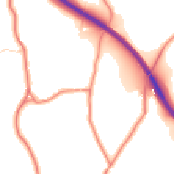 Daytime road noise heatmap for LA7 7NE