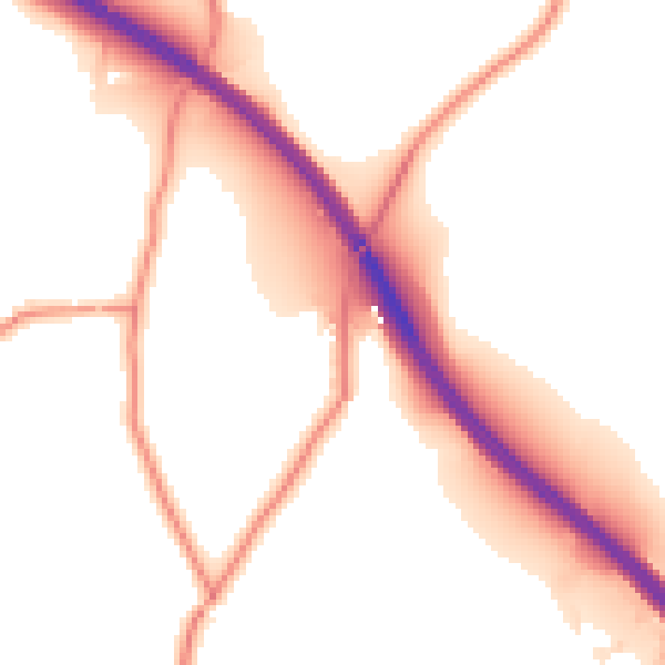 Daytime road noise heatmap for LA7 7NF