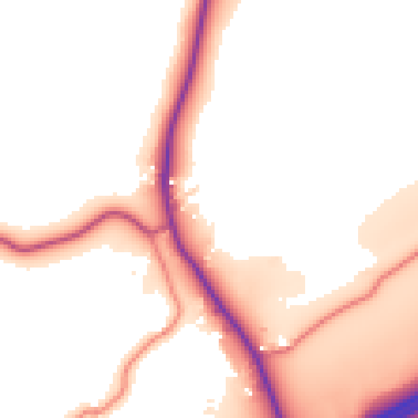 Daytime road noise heatmap for LA7 7NN
