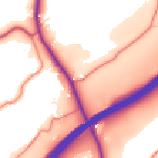 Daytime road noise heatmap for LA7 7NR
