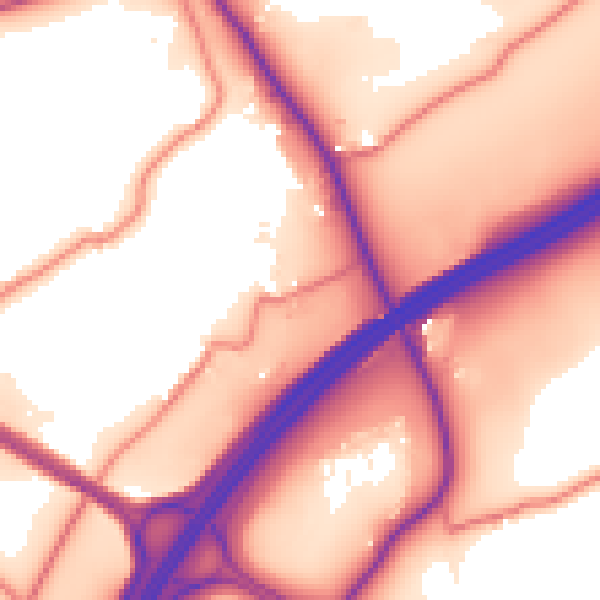 Daytime road noise heatmap for LA7 7NT