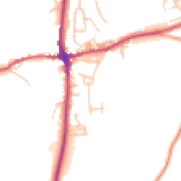 Daytime road noise heatmap for LA7 7QF