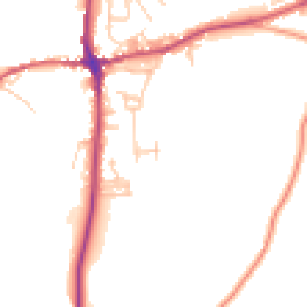 Daytime road noise heatmap for LA7 7QG