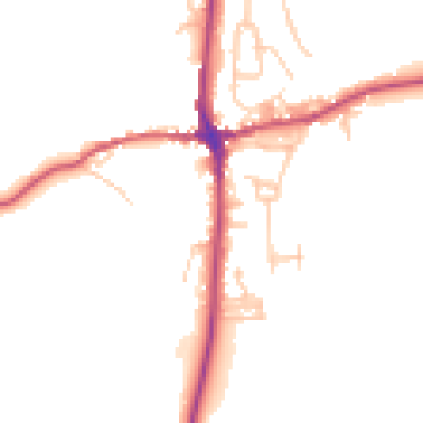 Daytime road noise heatmap for LA7 7QR