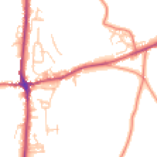Daytime road noise heatmap for LA7 7RB