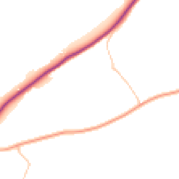 Daytime road noise heatmap for LD8 2LG