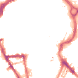 Night-time road noise heatmap for LE1 1DE