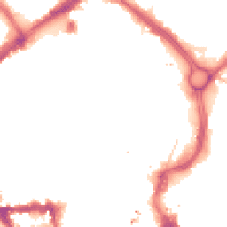 Night-time road noise heatmap for LE1 1FN