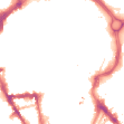 Night-time road noise heatmap for LE1 1JA