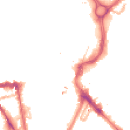 Night-time road noise heatmap for LE1 1LA