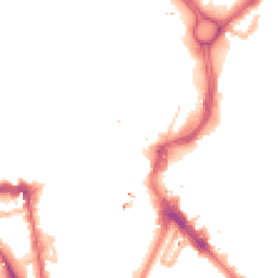 Night-time road noise heatmap for LE1 1LG