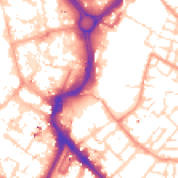 Daytime road noise heatmap for LE1 1PL