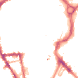 Night-time road noise heatmap for LE1 1RA