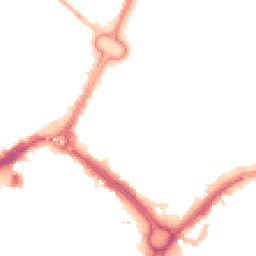 Night-time road noise heatmap for LE1 2JE