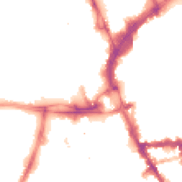 Night-time road noise heatmap for LE1 4LR