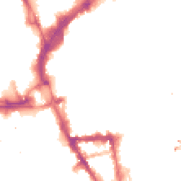 Night-time road noise heatmap for LE1 5DE