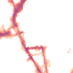 Night-time road noise heatmap for LE1 5JE