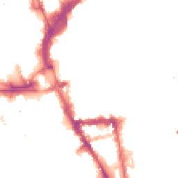 Night-time road noise heatmap for LE1 5NR