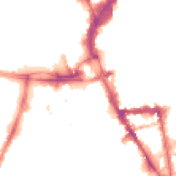 Night-time road noise heatmap for LE1 5WN