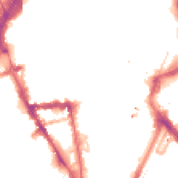 Night-time road noise heatmap for LE1 6AT