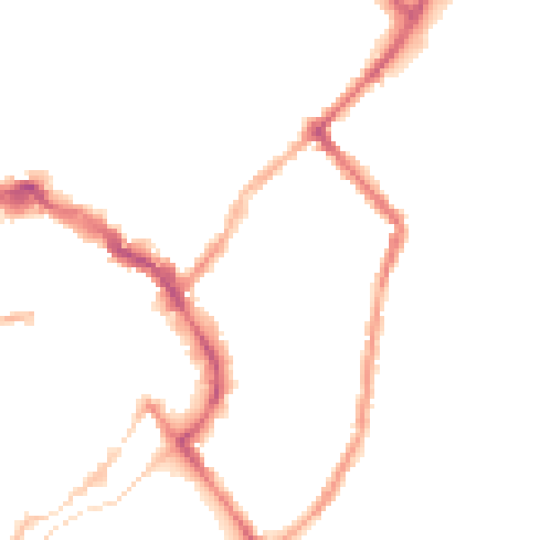 Night-time road noise heatmap for LE11 1AD