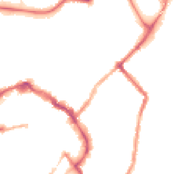 Night-time road noise heatmap for LE11 1AE