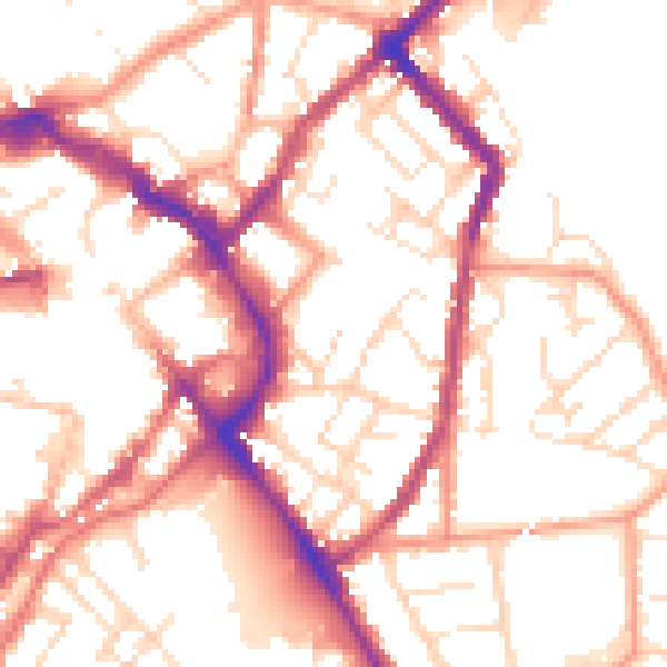 Daytime road noise heatmap for LE11 1AF