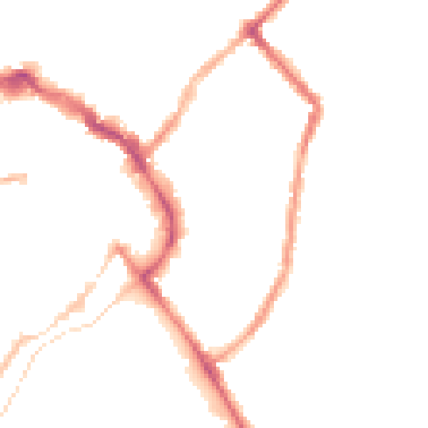 Night-time road noise heatmap for LE11 1AF