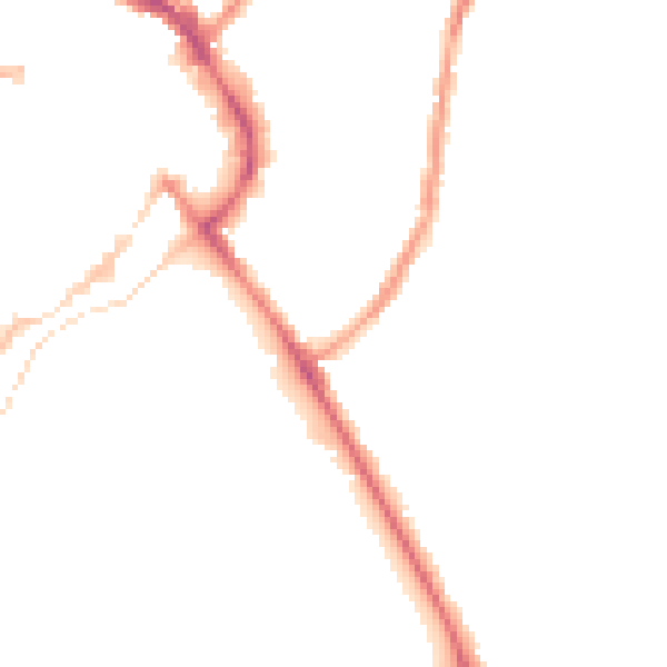 Night-time road noise heatmap for LE11 1AG