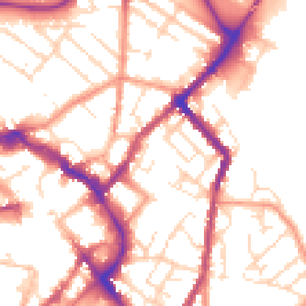 Daytime road noise heatmap for LE11 1AH