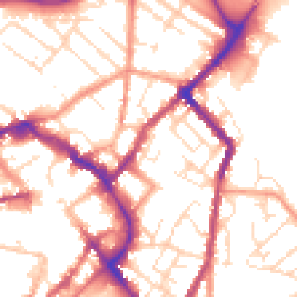 Daytime road noise heatmap for LE11 1AJ