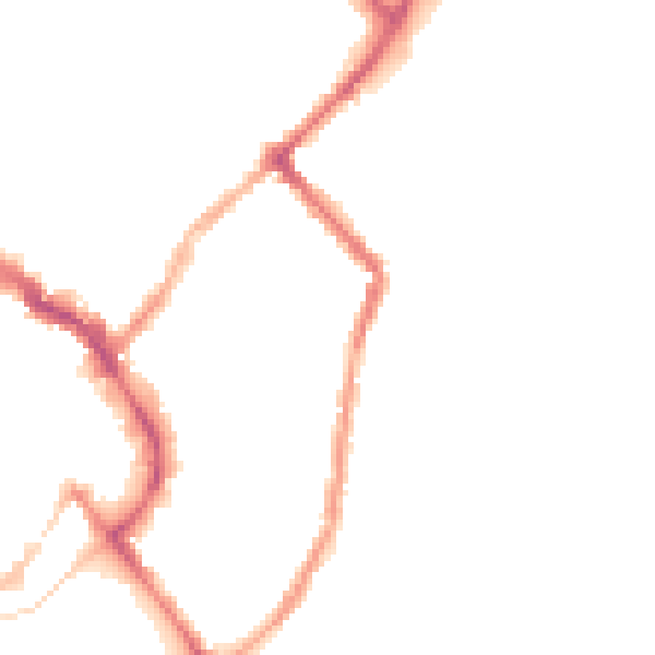 Night-time road noise heatmap for LE11 1AN