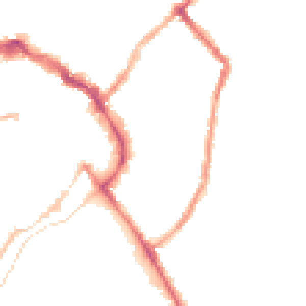 Night-time road noise heatmap for LE11 1AQ